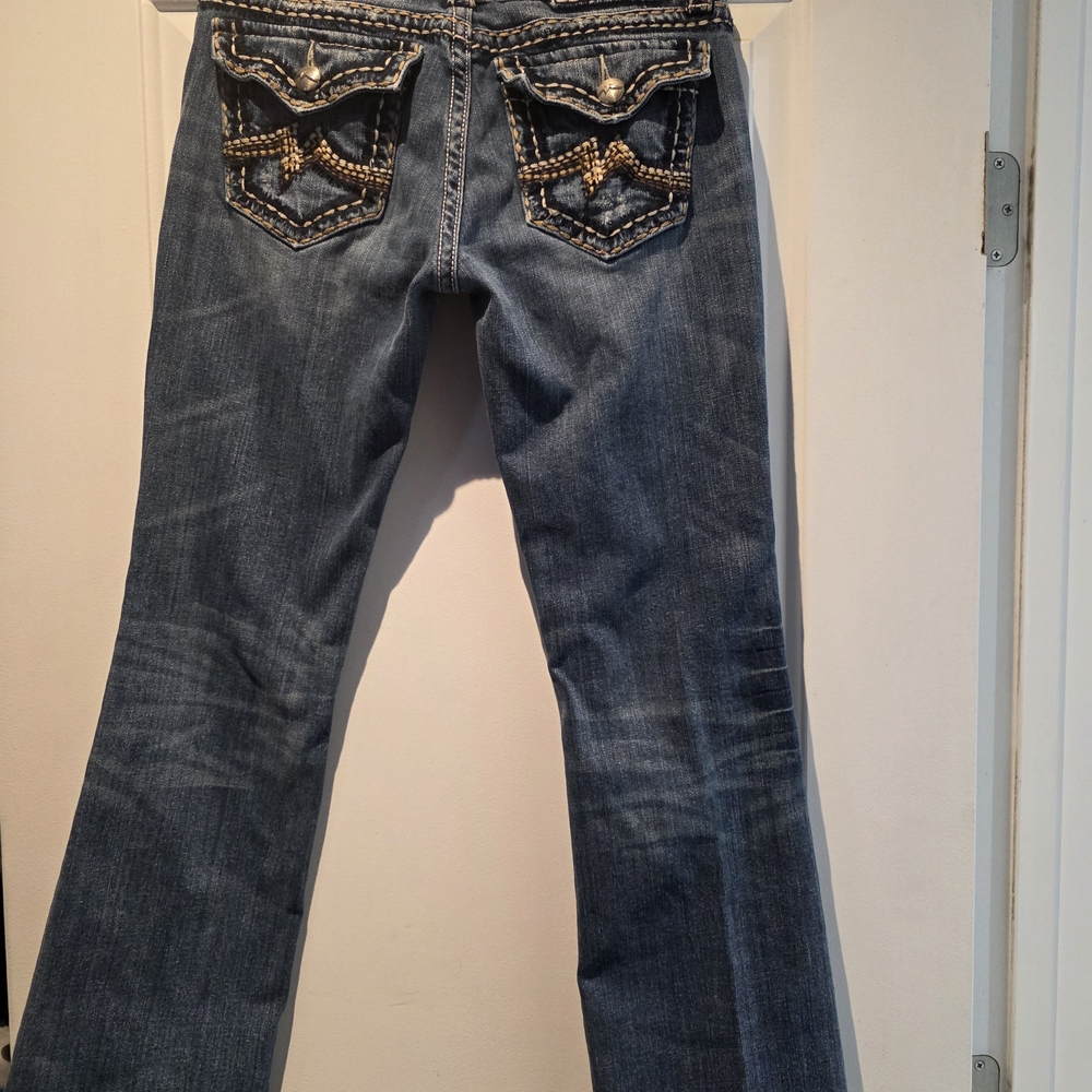 Miss Me Blue Distressed Boot Cut Jeans - Picture 3 of 4